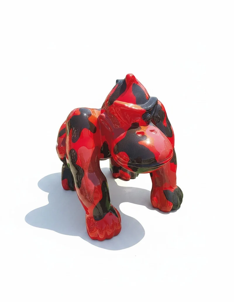 Casa Padrino Luxus Deko Skulptur Affe Gorilla Militär H. 62 cm - Deko Skulptur - Deko Figur - Tierfigur - Gartendeko
