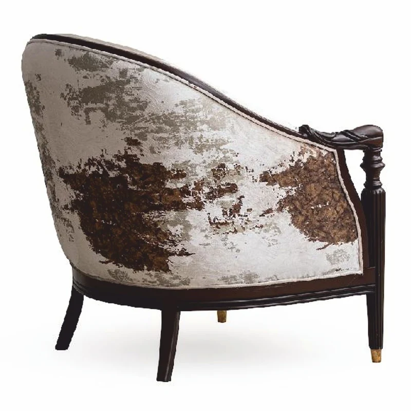 Casa Padrino Luxus Barock Sessel Creme / Dunkelbraun / Gold 85 cm - Barockstil Möbel