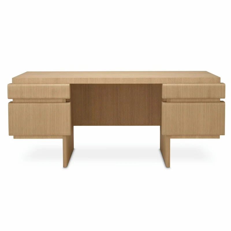 Casa Padrino Luxus Schreibtisch mit 4 Schubladen Naturfarben 180,5 cm - Büro Möbel
