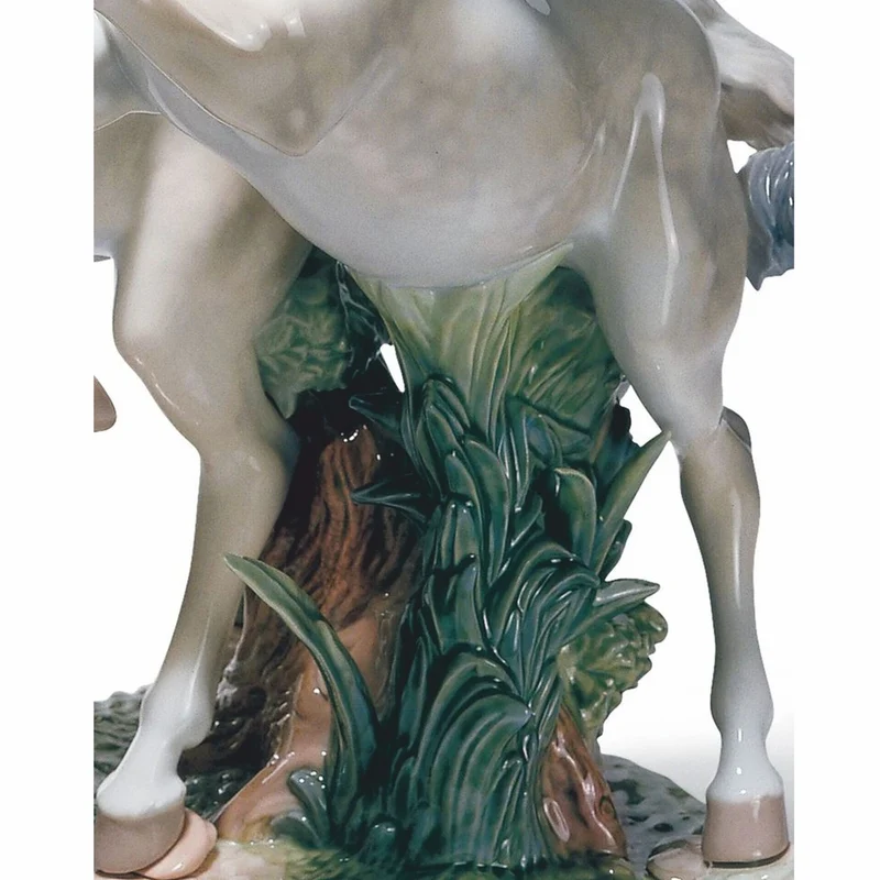 Casa Padrino Luxus Deko Porzellan Skulptur Pferde H. 53 cm - Handgefertigt
