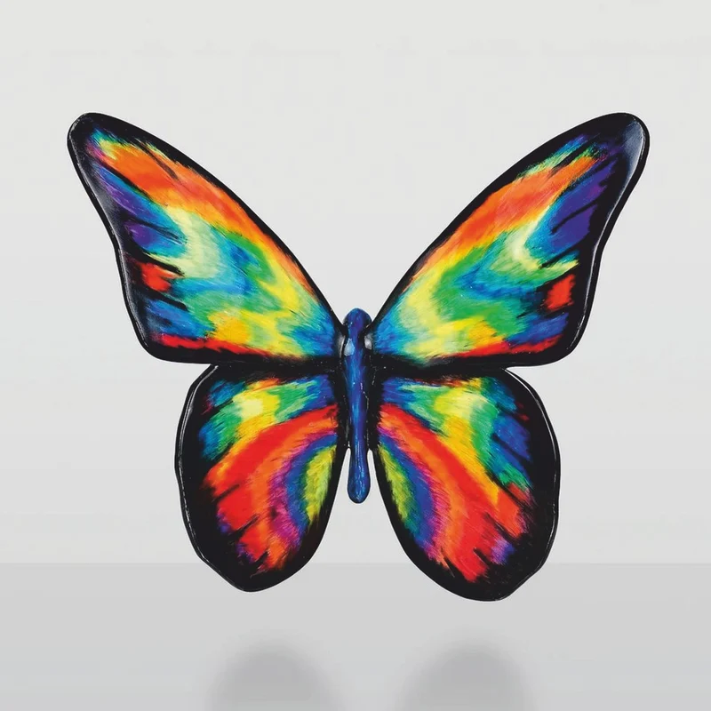 Casa Padrino Deko Skulptur Schmetterling Bunt 60 cm - Große Deko Figur