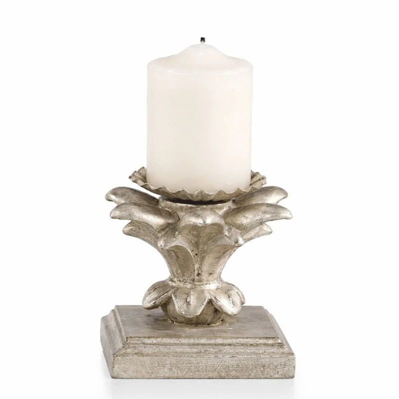 Casa Padrino Luxus Barock Kerzenhalter Antik Silber H. 9 cm - Made in Italy