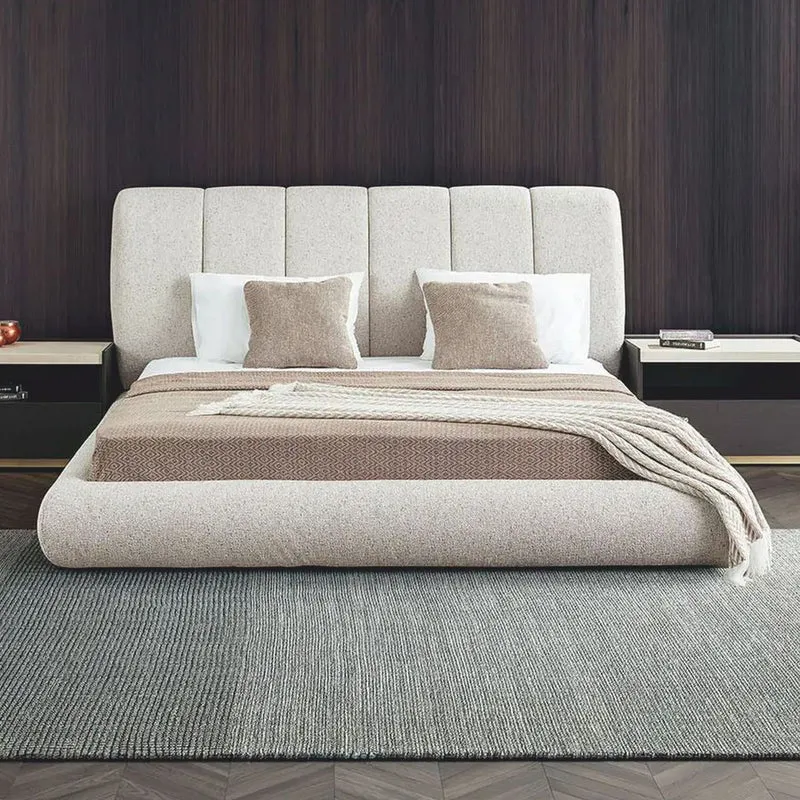 Casa Padrino Luxus Doppelbett Hellgrau 180x200 cm - Schlafzimmer & Hotel Möbel