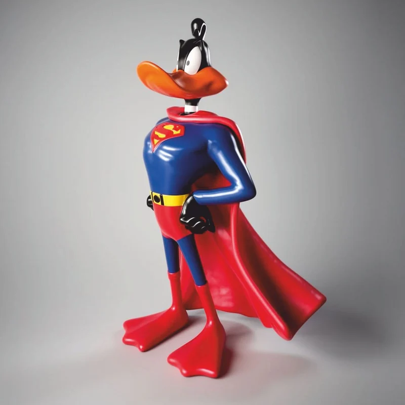 Casa Padrino XXL Deko Skulptur Ente Bunt H. 160 cm - Große Deko Figur