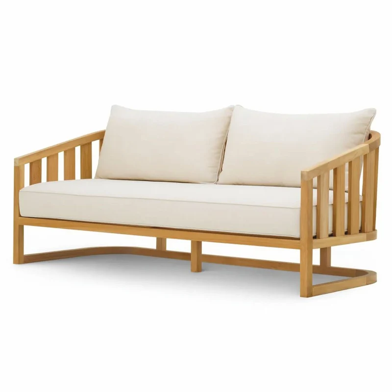 Casa Padrino Luxus Teakholz Garten Sofa Naturfarben 180 cm - Teakholz Garten Möbel