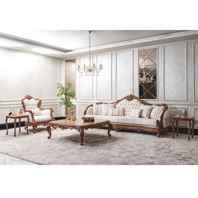 Casa Padrino Luxus Barock Massivholz Beistelltisch Braun H. 57 cm - Barock Möbel