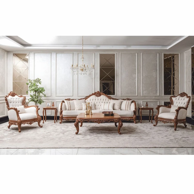 Casa Padrino Luxus Barock Massivholz Beistelltisch Braun H. 57 cm - Barock Möbel