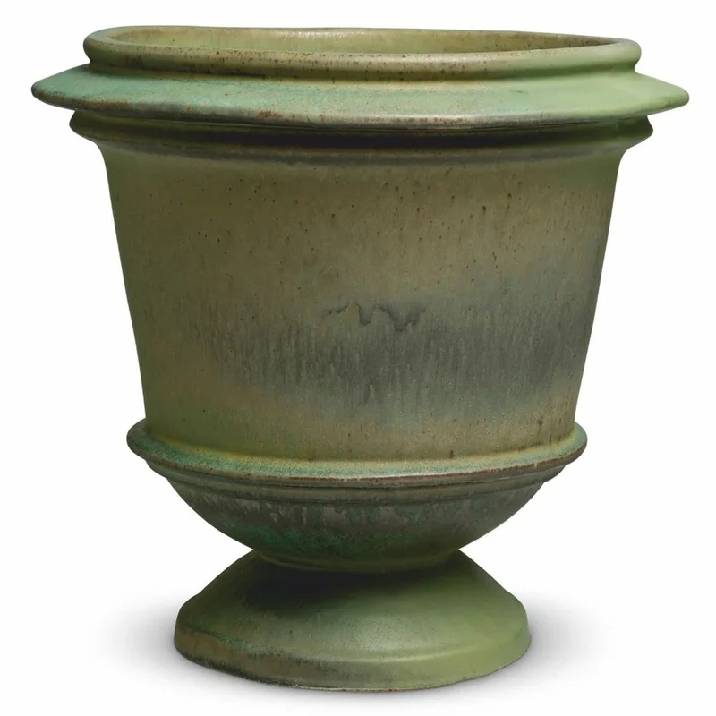 Casa Padrino Luxus Barock Keramik Blumentopf Grün Ø 57,5 x H. 54 cm - Garten Deko