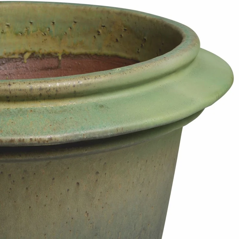 Casa Padrino Luxus Barock Keramik Blumentopf Grün Ø 57,5 x H. 54 cm - Garten Deko