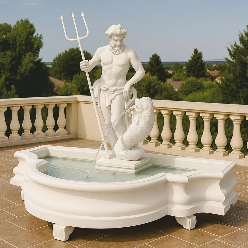 Casa Padrino Barock Springbrunnen Weiß 138 x 88 x H. 107 cm - Made in Italy