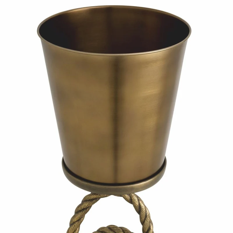Casa Padrino Luxus Weinkühler mit Ständer Antik Messing / Schwarz H. 80,5 cm