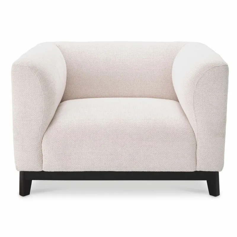 Casa Padrino Luxus Sessel Cremeweiß / Schwarz 105 cm - Hotel & Wohnzimmer Möbel