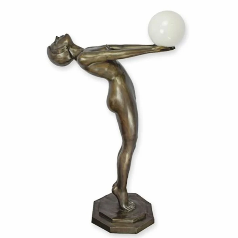 Casa Padrino Art Deco Bronze Stehleuchte Bronze / Weiß H. 150 cm - Art Deco Leuchten