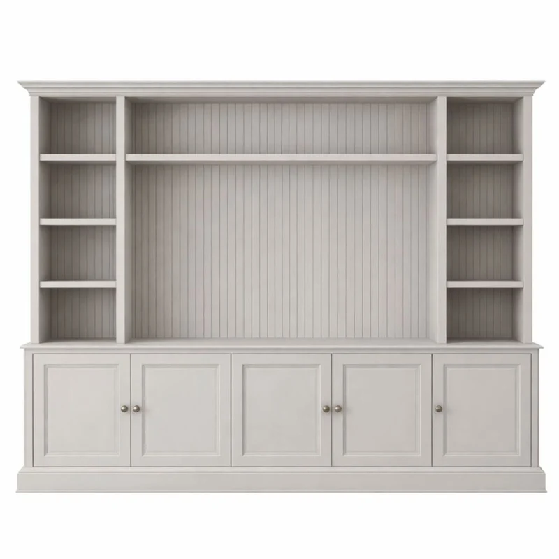 Casa Padrino Landhausstil Bücherschrank Hellgrau 254 cm - Landhausstil Möbel