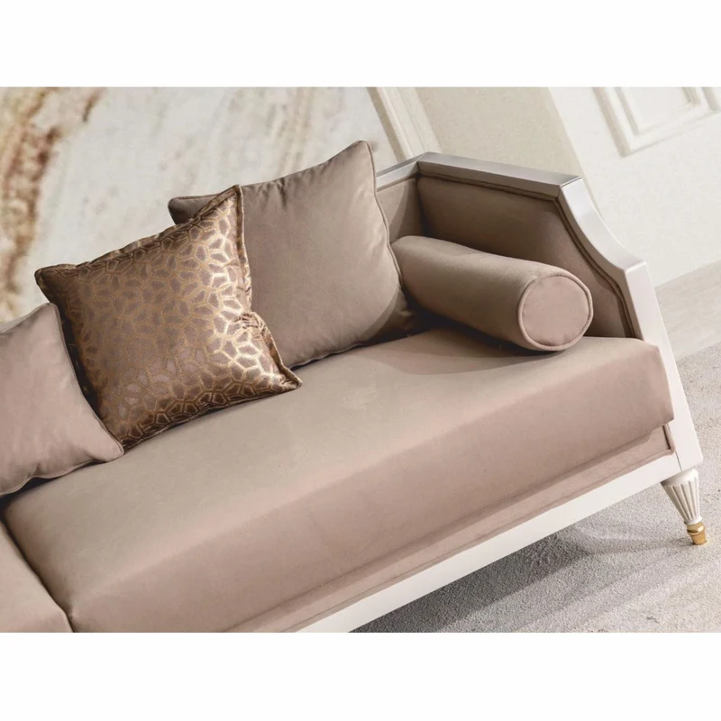 Casa Padrino Luxus Barock Sofa Braun / Creme / Gold 235 cm - Barockstil Möbel