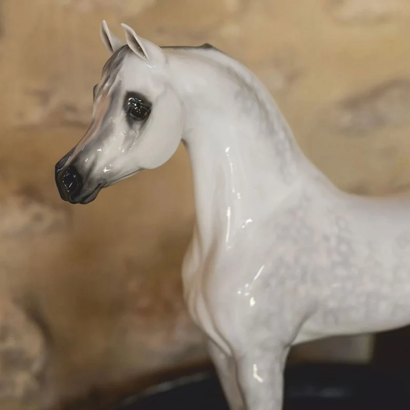 Casa Padrino Luxus Deko Porzellan Skulptur Araberpferd 46 cm - Handgefertigt