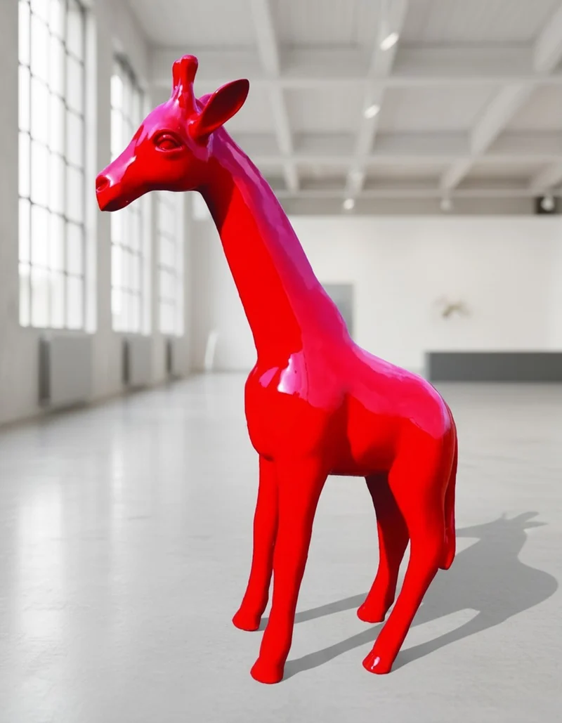 Casa Padrino Luxus Deko Skulptur Giraffe H. 50 cm - Deko Skulptur - Deko Figur - Tierfigur - Gartendeko