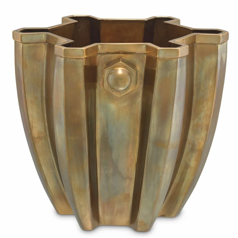 Casa Padrino Luxus Weinkühler Vintage Messing H. 25 cm - Champagnerkühler - Hotel Accessoires