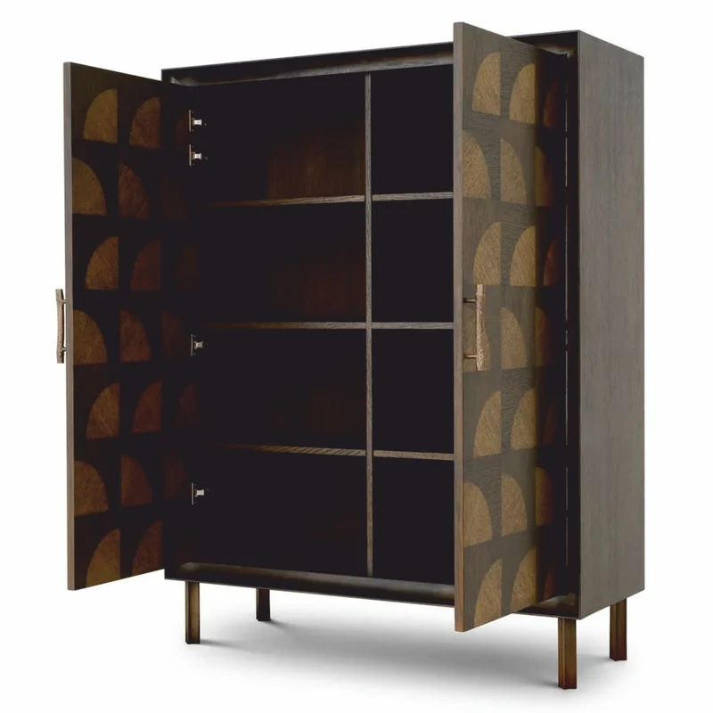 Casa Padrino Luxus Schrank mit 2 Türen Braun H. 170 cm - Luxus Möbel