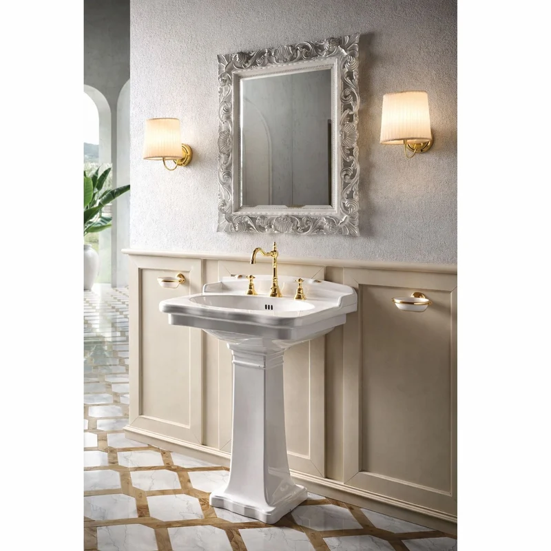 Casa Padrino Luxus Jugendstil Waschtisch Weiß - Badezimmer Möbel - Made in Italy
