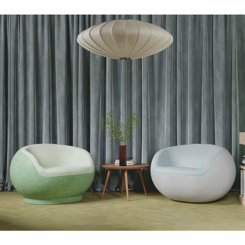 Casa Padrino Luxus Beton Sessel Grau / Hellblau - Wohnzimmer & Garten Sessel