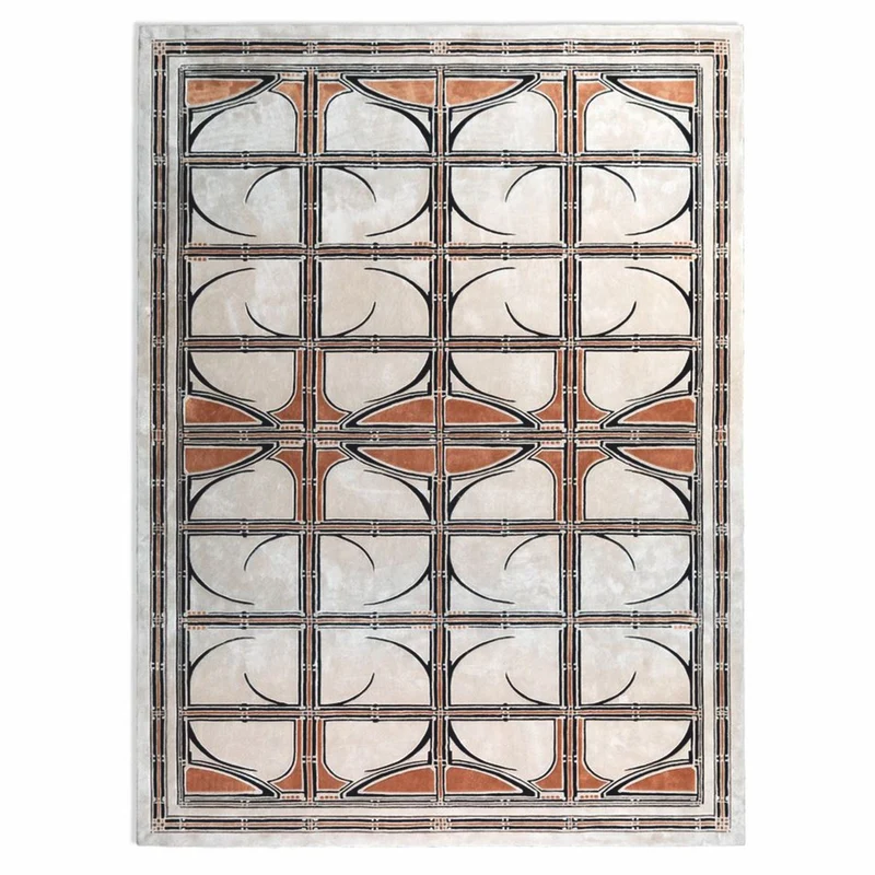 Casa Padrino Luxus Wollteppich Creme / Braun / Schwarz - Verschiedene Größen