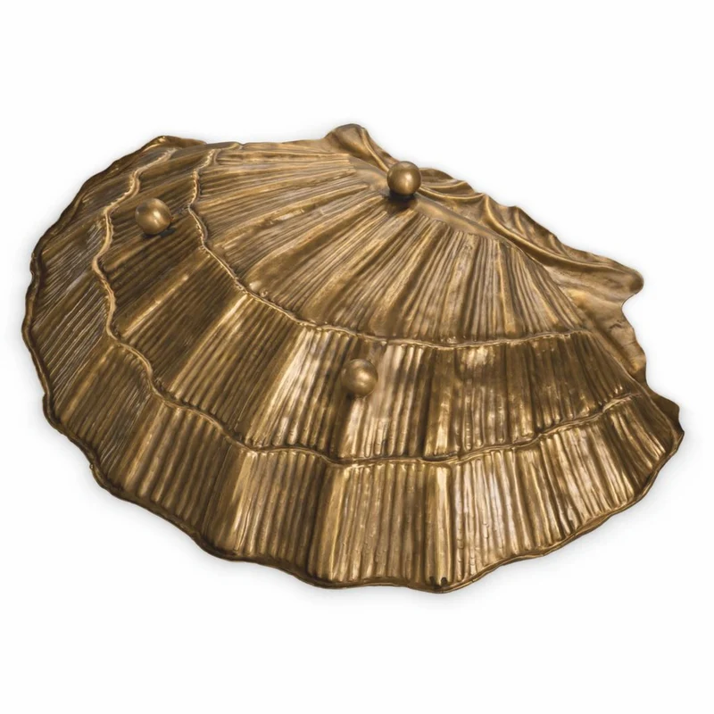 Casa Padrino Luxus Deko Schale in Muschelform Vintage Messing 52,5 cm - Deko Accessoires