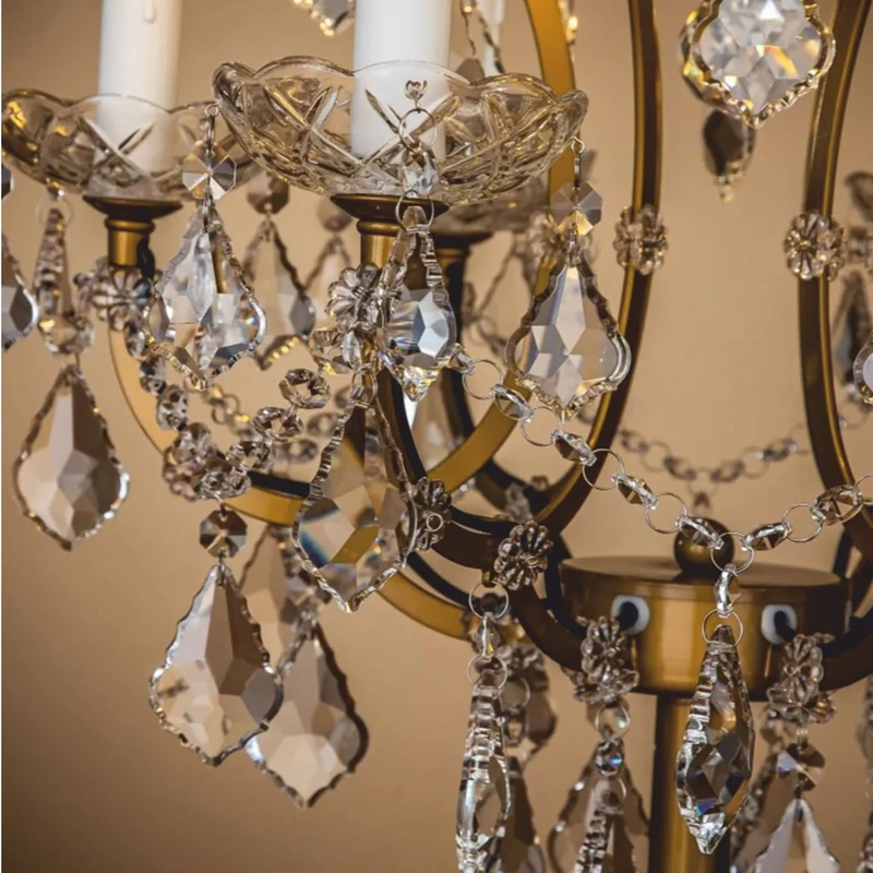 Casa Padrino Barock Kristall Tischleuchte Gold H. 85 cm - Prunkvolle Barockstil Schreibtischleuchte - Barock Kristall Leuchten