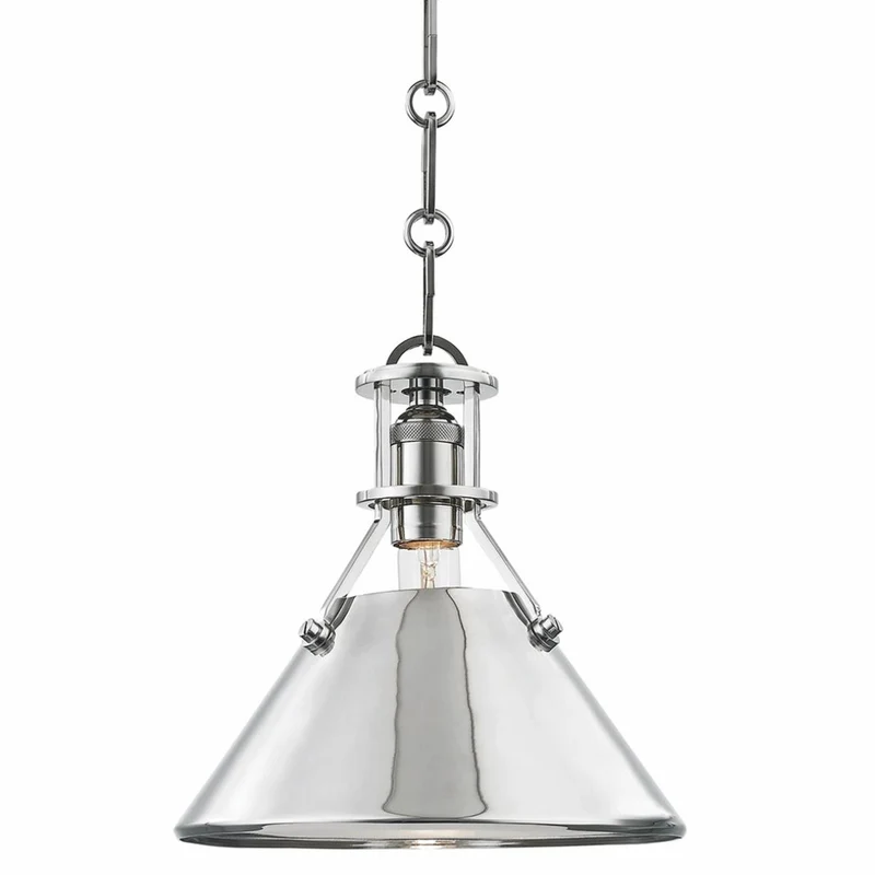 Casa Padrino Industrie Stil Metall Hängeleuchte Silber Ø 24 x H. 23,5 cm
