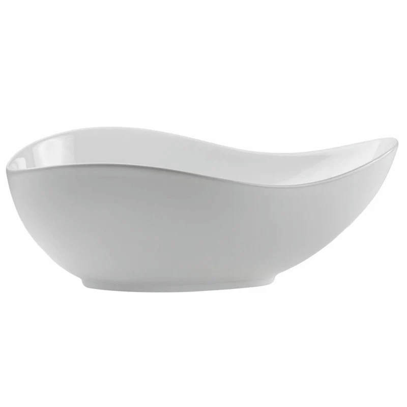 Casa Padrino Keramik Waschbecken Schale Hochglanz Weiß 51 cm - Badezimmer Accessoires