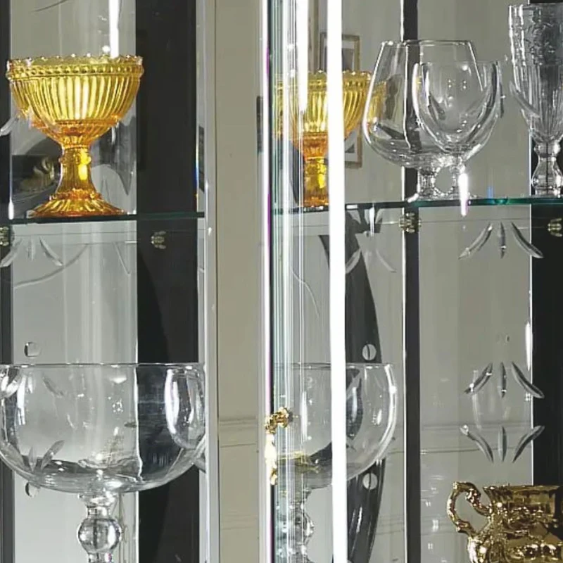 Casa Padrino Luxus Barock Vitrine Schwarz / Gold 139 x H. 213 cm - Barock Möbel - Made in Italy