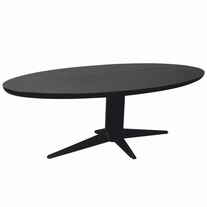 Casa Padrino Luxus Esstisch Schwarz 230 cm - Ovaler Küchentisch - Esszimmer Möbel