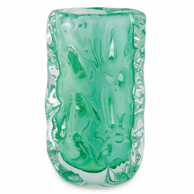 Casa Padrino Luxus Glas Vase Grün H. 31 cm - Luxus Deko Accessoires