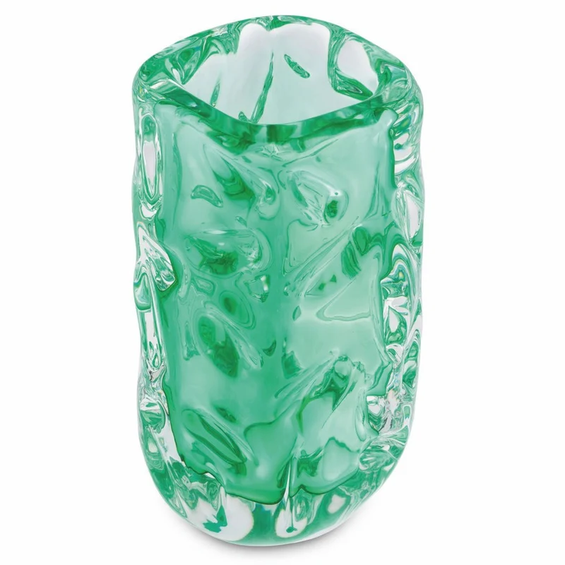Casa Padrino Luxus Glas Vase Grün H. 31 cm - Luxus Deko Accessoires