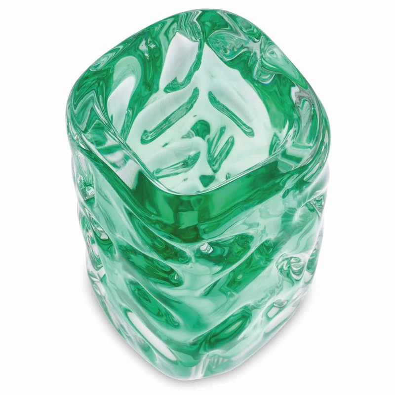 Casa Padrino Luxus Glas Vase Grün H. 31 cm - Luxus Deko Accessoires