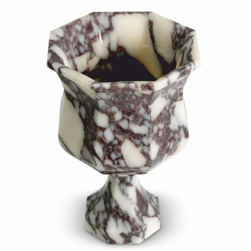 Casa Padrino Luxus Barock Marmor Vase Weiß H. 35,5 cm - Barock Deko Accessoires