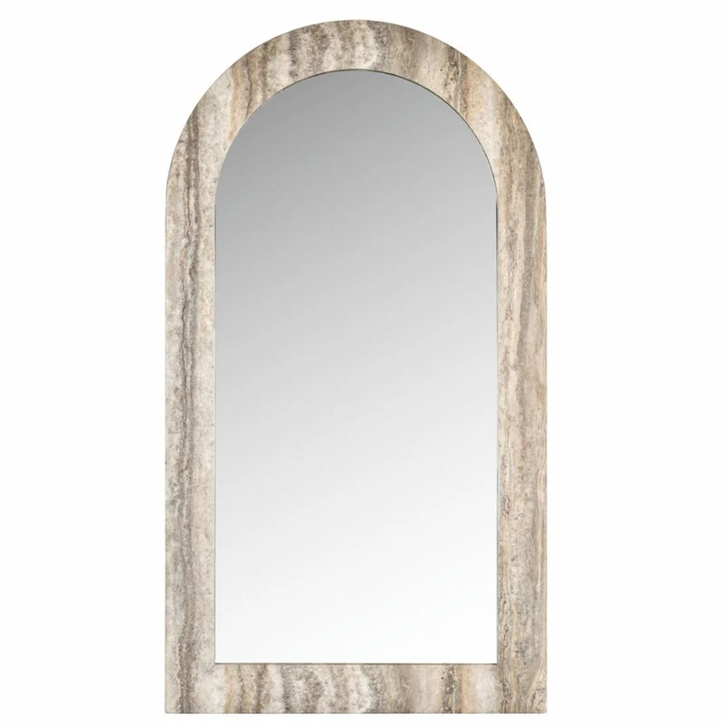 Casa Padrino Luxus Naturstein Spiegel Grau H. 100 cm - Luxus Naturstein Möbel