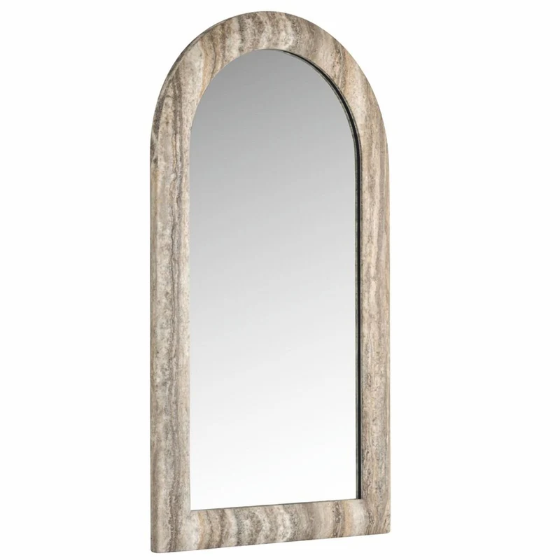 Casa Padrino Luxus Naturstein Spiegel Grau H. 100 cm - Luxus Naturstein Möbel