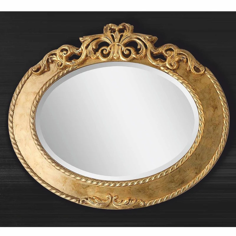 Casa Padrino Luxus Barock Spiegel Gold 92 cm - Barockstil Möbel - Made in Italy