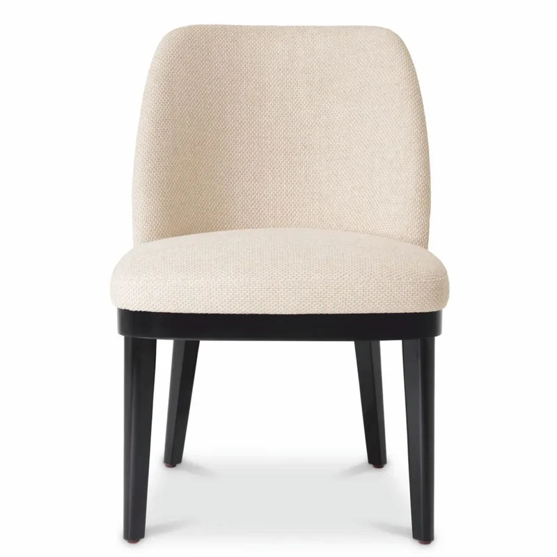 Casa Padrino Luxus Esszimmer Stuhl Naturfarben / Schwarz H. 79 cm - Esszimmer Möbel