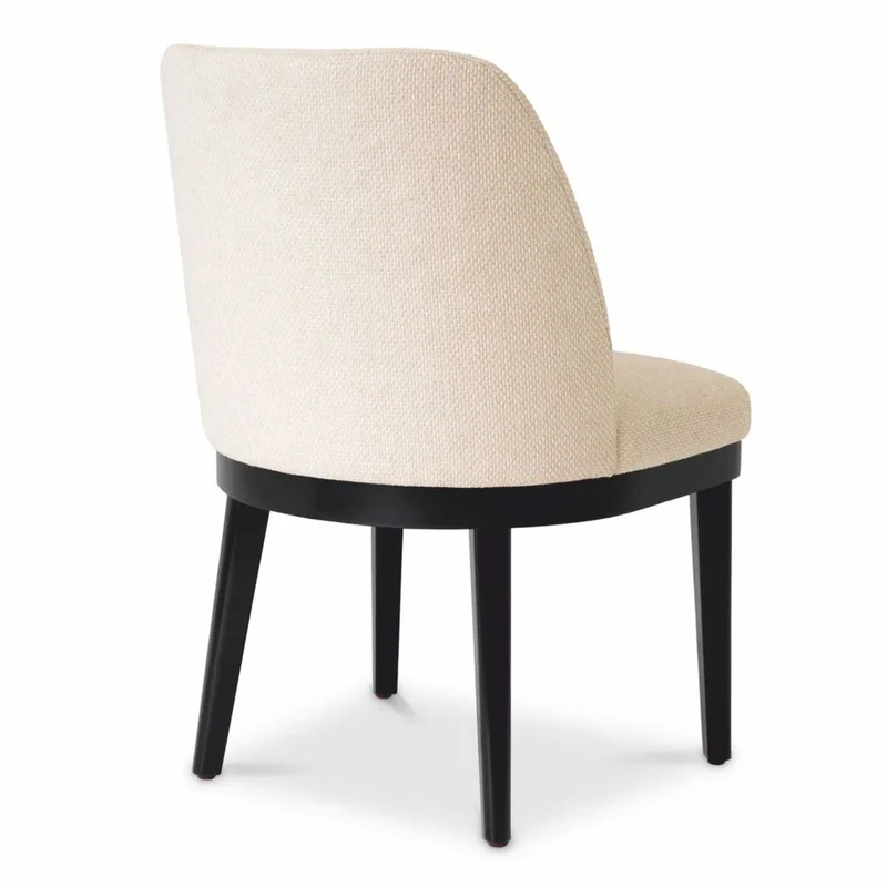 Casa Padrino Luxus Esszimmer Stuhl Naturfarben / Schwarz H. 79 cm - Esszimmer Möbel