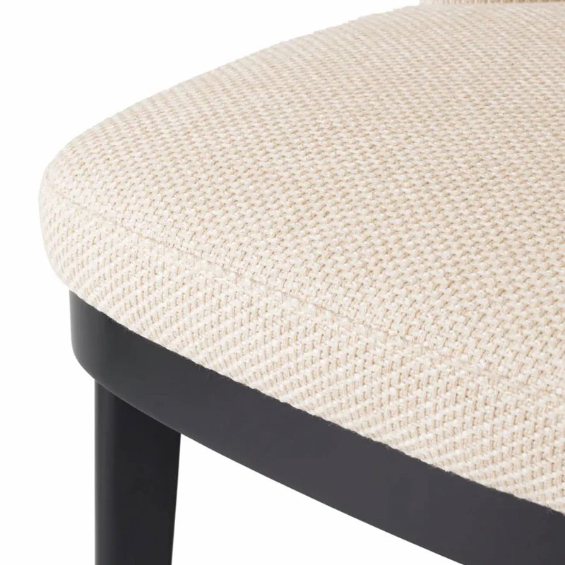 Casa Padrino Luxus Esszimmer Stuhl Naturfarben / Schwarz H. 79 cm - Esszimmer Möbel
