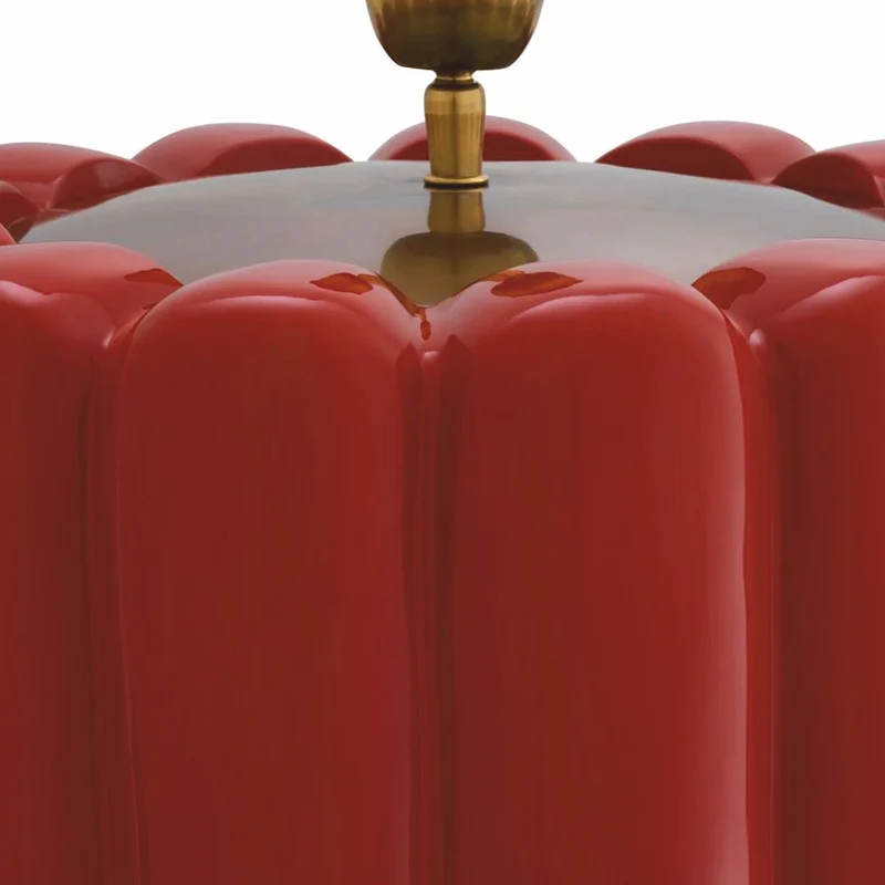 Casa Padrino Luxus Tischleuchte Rot / Schwarz H. 59,5 cm - Luxus Qualität