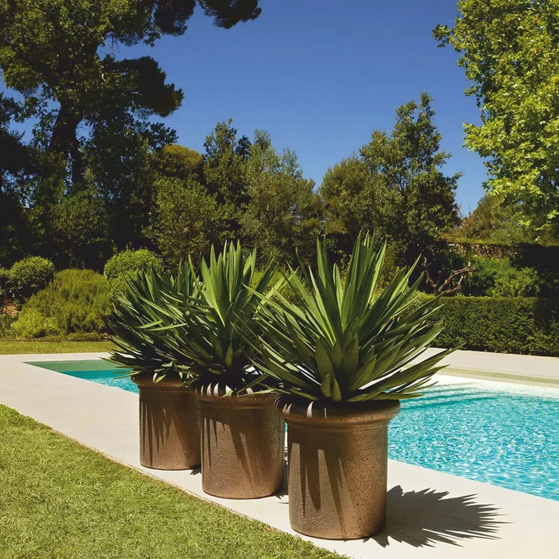 Casa Padrino Luxus Blumentopf Bronze Ø 60 x H. 60 cm - Luxus Garten Deko