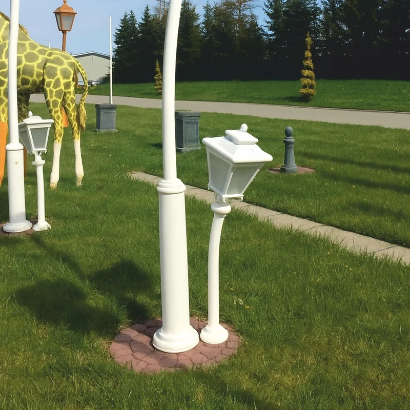 Casa Padrino Jugendstil Gartenlaterne Weiß H. 130 cm - Nostalgische Außenbeleuchtung