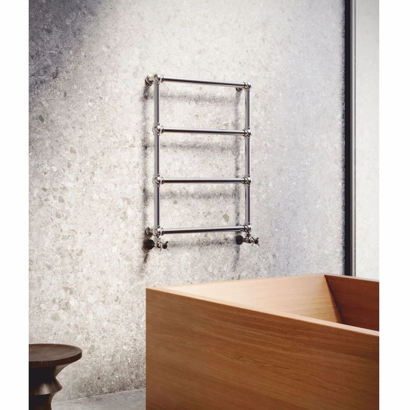 Casa Padrino Luxus Messing Handtuchwärmer Silber H. 79,7 cm - Made in Italy