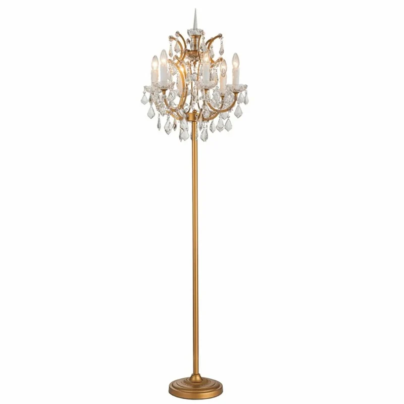 Casa Padrino Barock Kristall Stehleuchte Gold H. 175 cm - Barock Kristall Leuchten