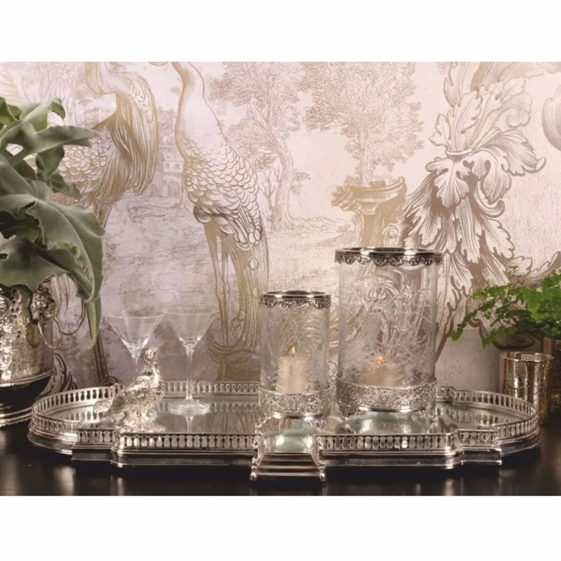 Casa Padrino Barock Tablett Silber 57 cm - Barockstil Gastronomie Accessoires