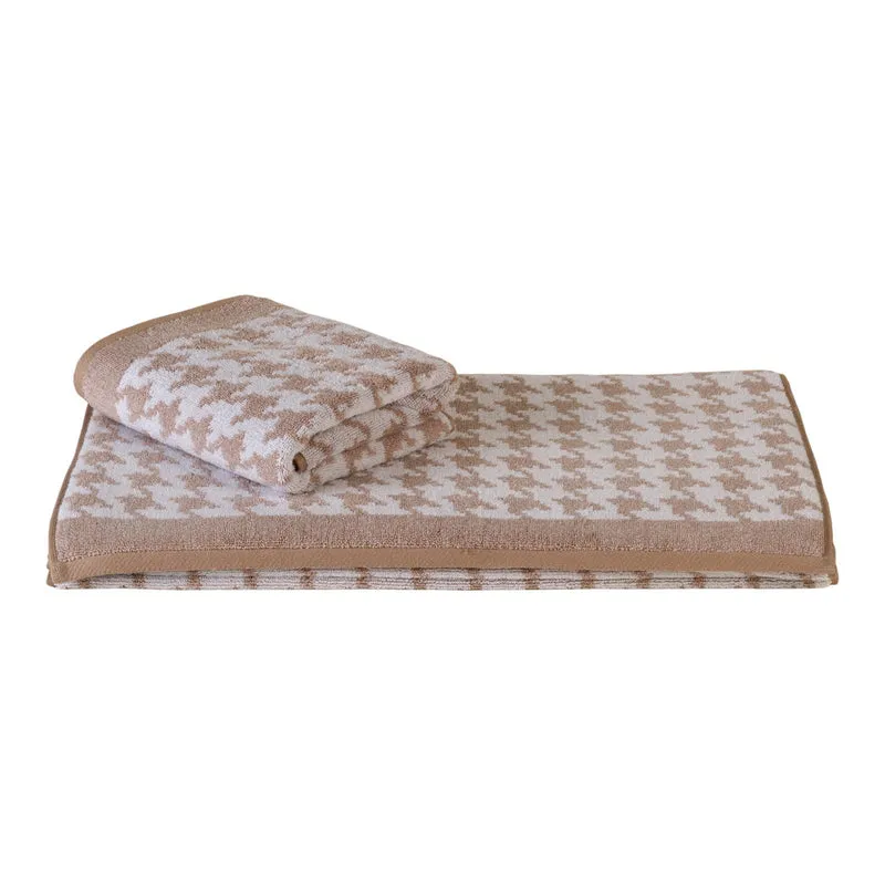 Asciugamano con Ospite pied poule Moderno in Cotone 550 gr/mq