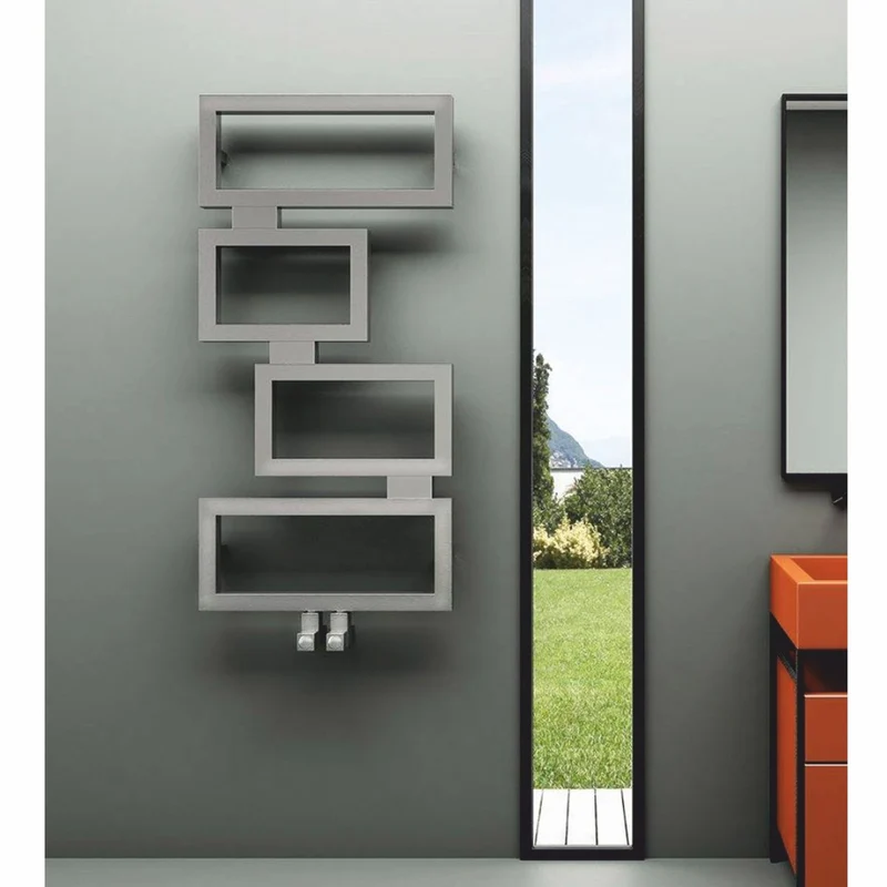 Casa Padrino Luxus Edelstahl Handtuchwärmer Grau H. 92 cm - Badezimmer Zubehör